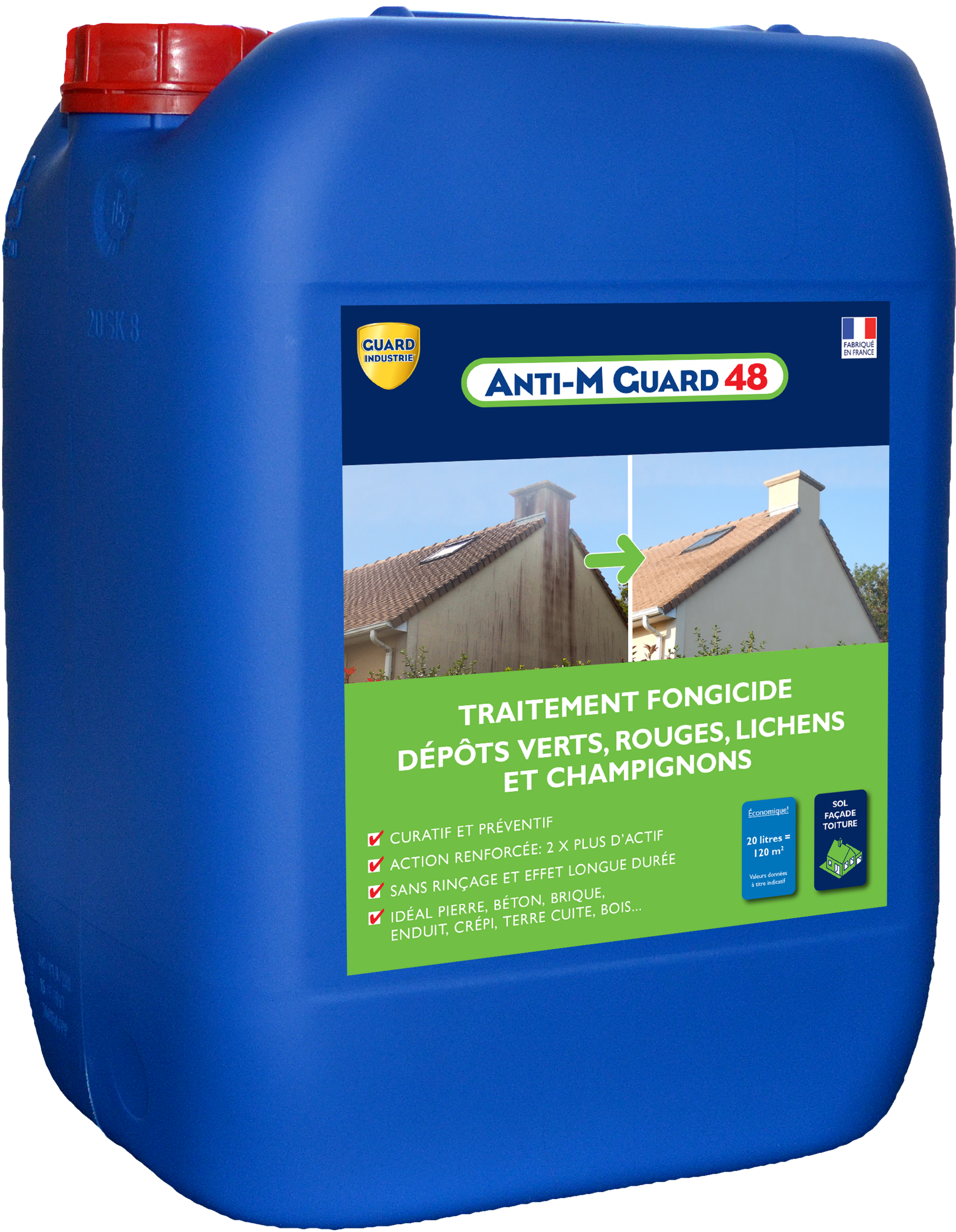 Anti-M Guard 24 Traitement curatif et préventif anti-mousse anti dépôt vert  - 5L, 20L